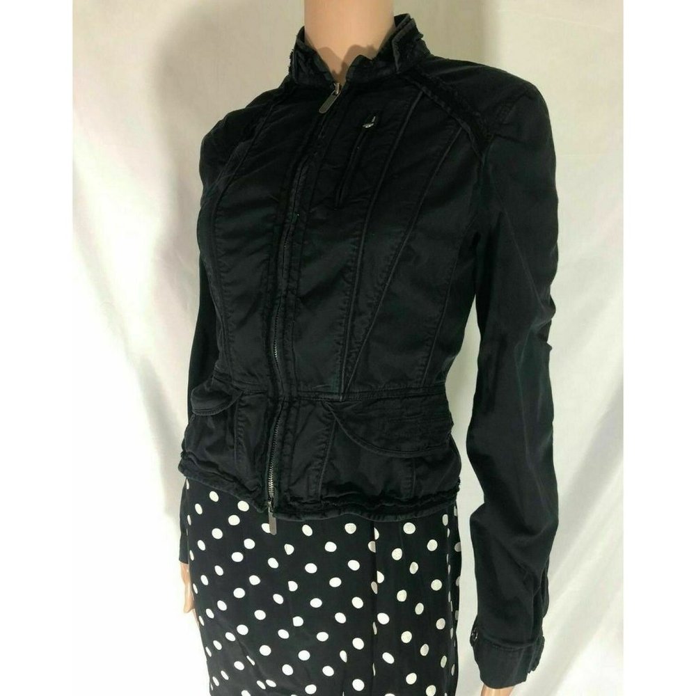 AX Armani Exchange Women's Jacket Coat Slim Fit Black Full Zipper Size M